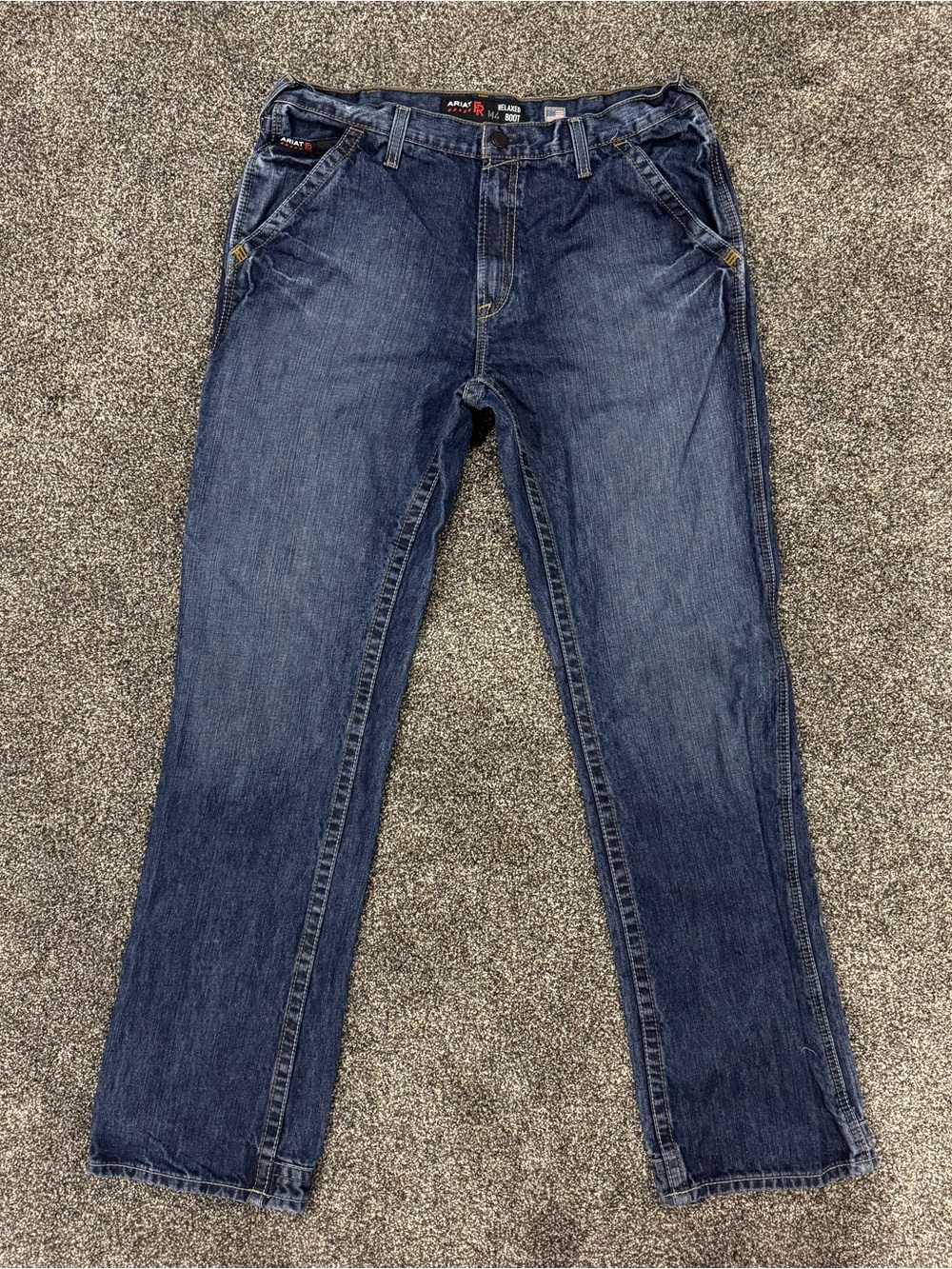 Ariat Jeans Mens 38x38 Blue FR M4 Relaxed Boot Cut Flame Resistant CAT 2 Denim